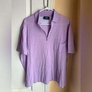 Valentino Marino lilac 1/4 zip Polo Shirt